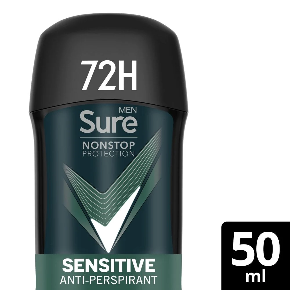 Sure Men Nonstop Protection 72h Sensitive Anti-Perspirant Deodorant Stick 50ml - Image 2