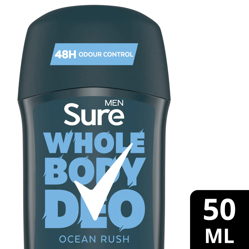 Sure Men Whole Body Deo 48h Ocean Rush Deodorant Stick 50ml - Image 2