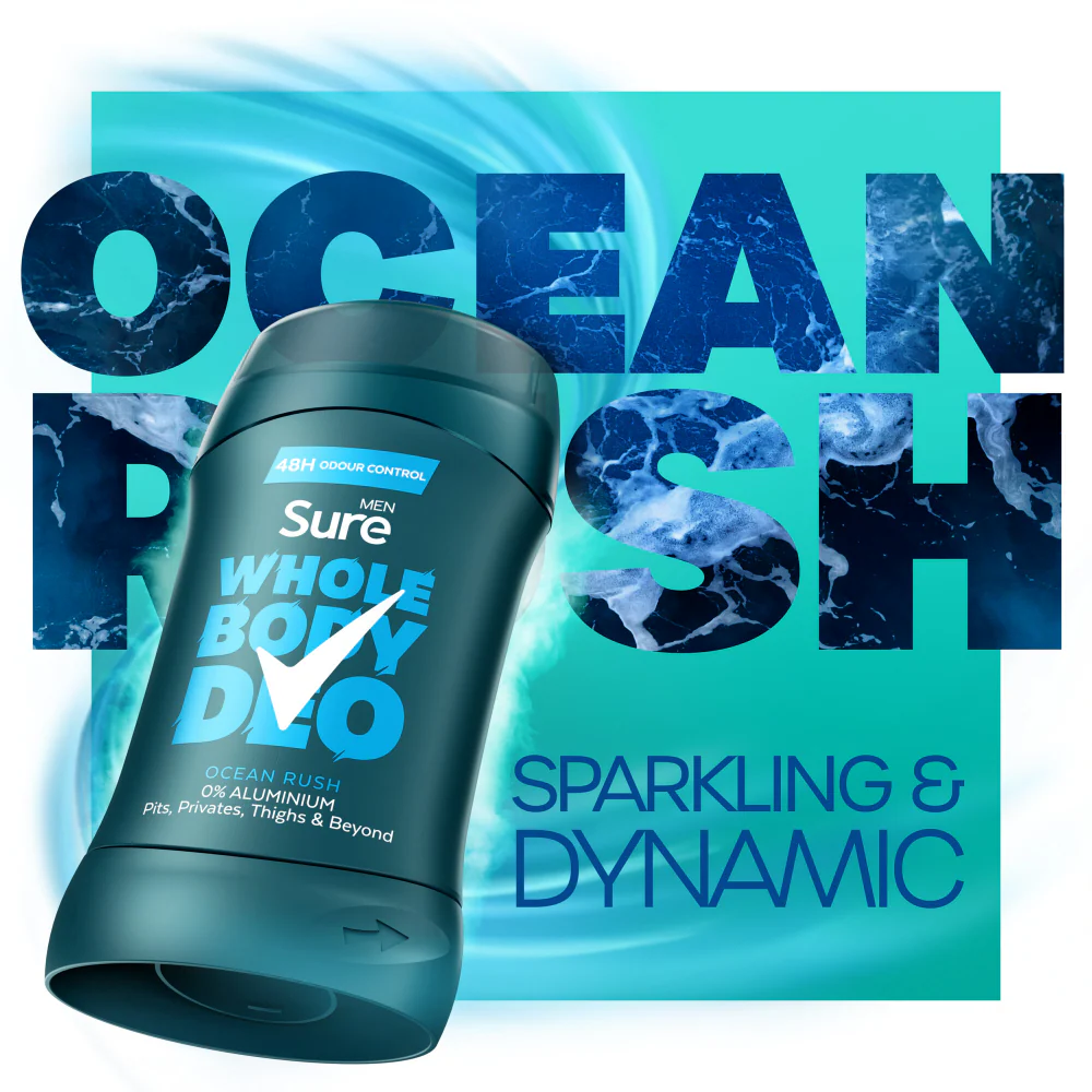 Sure Men Whole Body Deo 48h Ocean Rush Deodorant Stick 50ml - Image 3