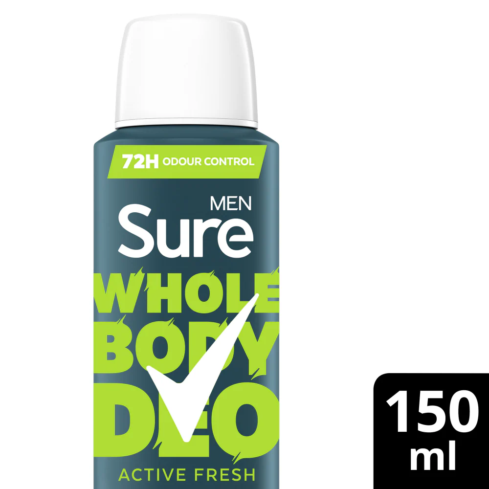 Sure Men Whole Body Deo 72h Active Fresh Deodorant Body Spray 150ml - Image 2