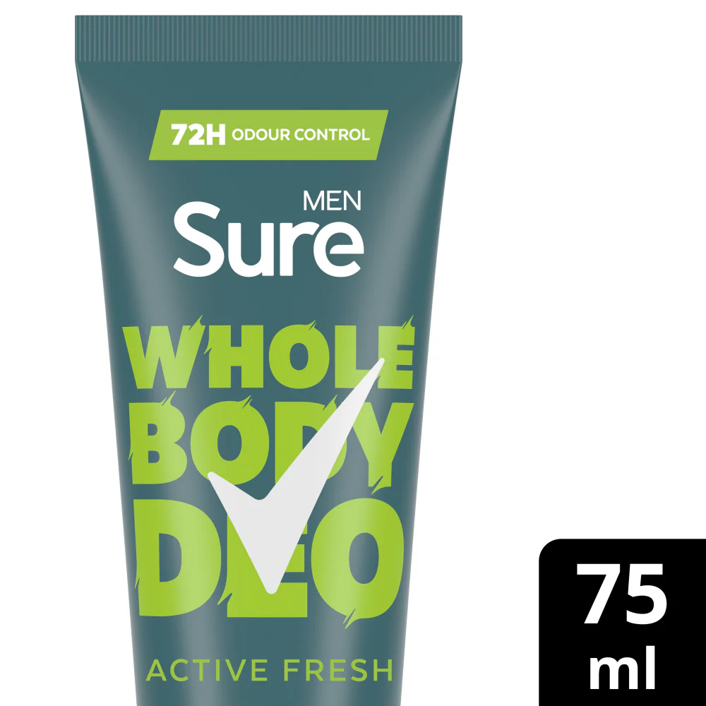 Sure Men Whole Body Deo 72h Active Fresh Deodorant Cream 75ml - Image 2