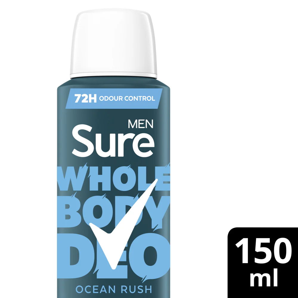 Sure Men Whole Body Deo 72h Ocean Rush Deodorant Body Spray 150ml - Image 2