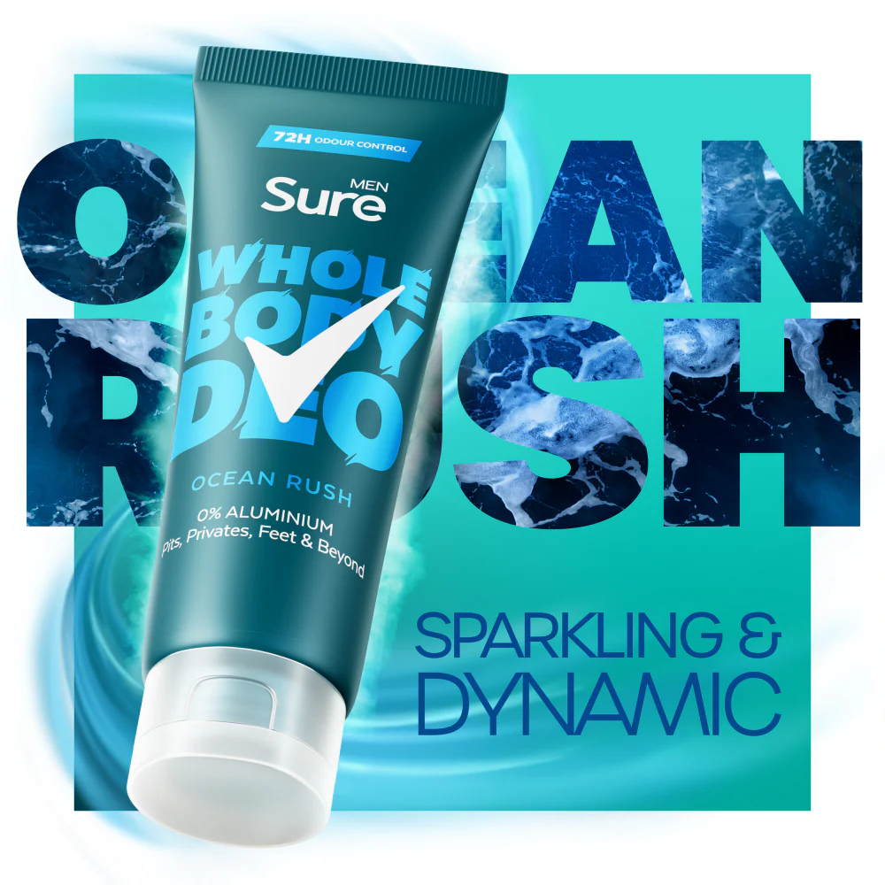 Sure Men Whole Body Deo 72h Ocean Rush Deodorant Cream 75ml - Image 3