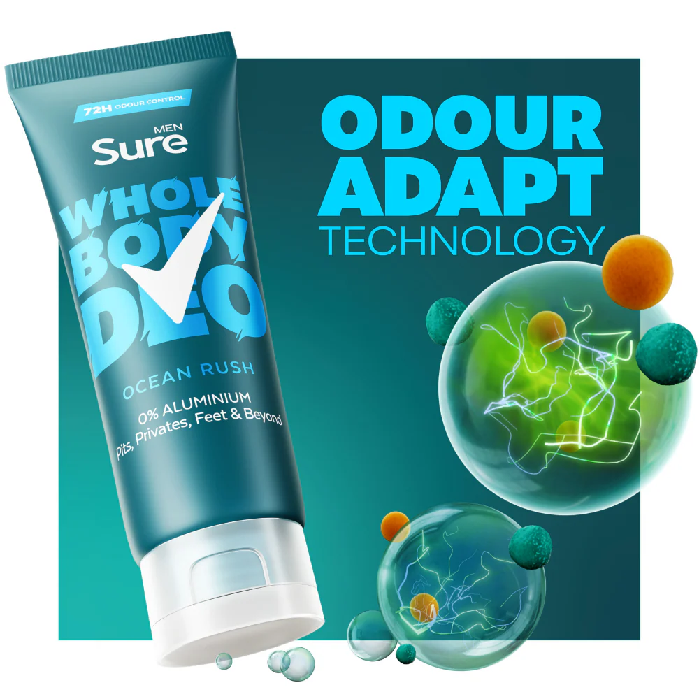 Sure Men Whole Body Deo 72h Ocean Rush Deodorant Cream 75ml - Image 4