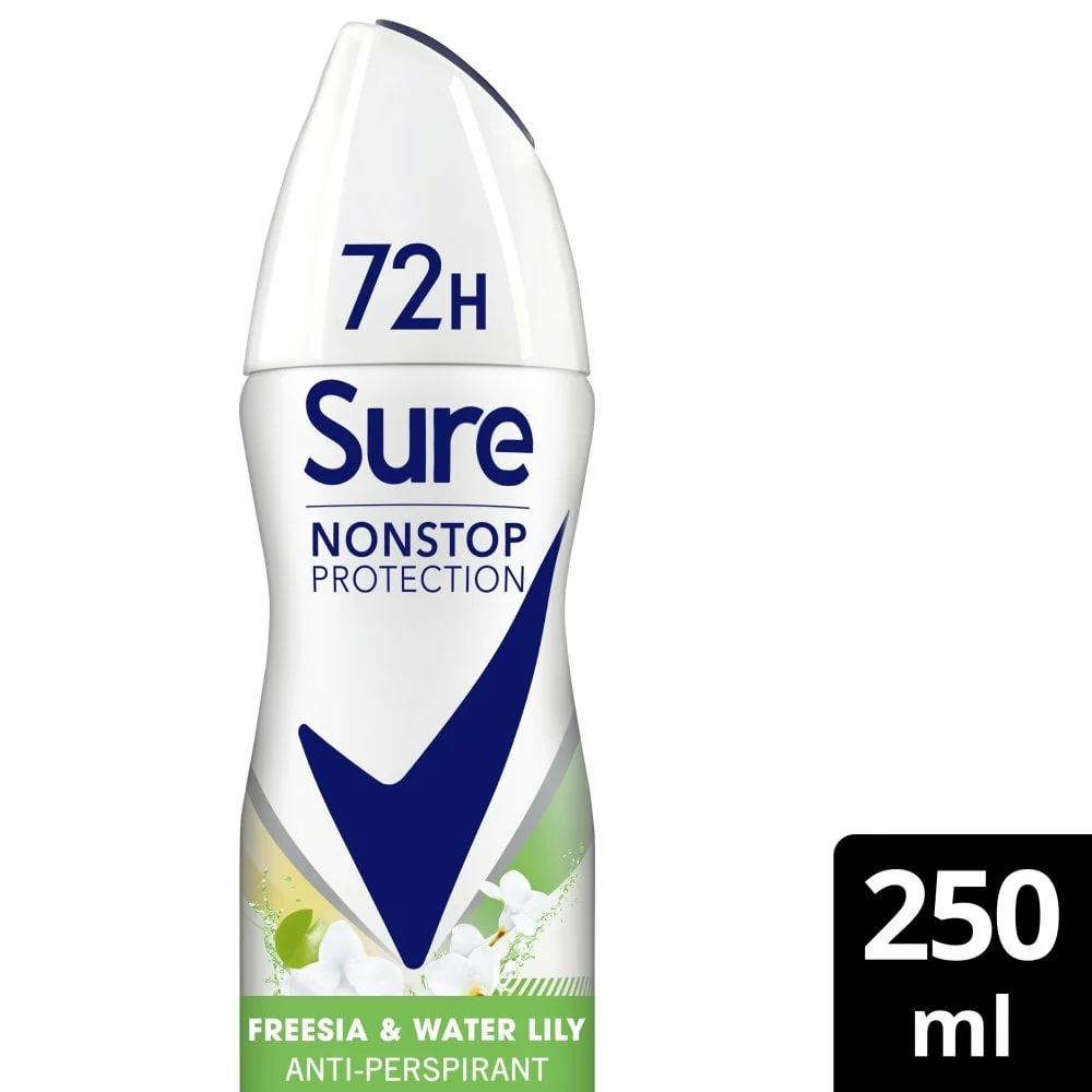 Sure Nonstop Protection 72h Freesia & Water Lily Anti-Perspirant Deodorant Spray 250ml - Image 2