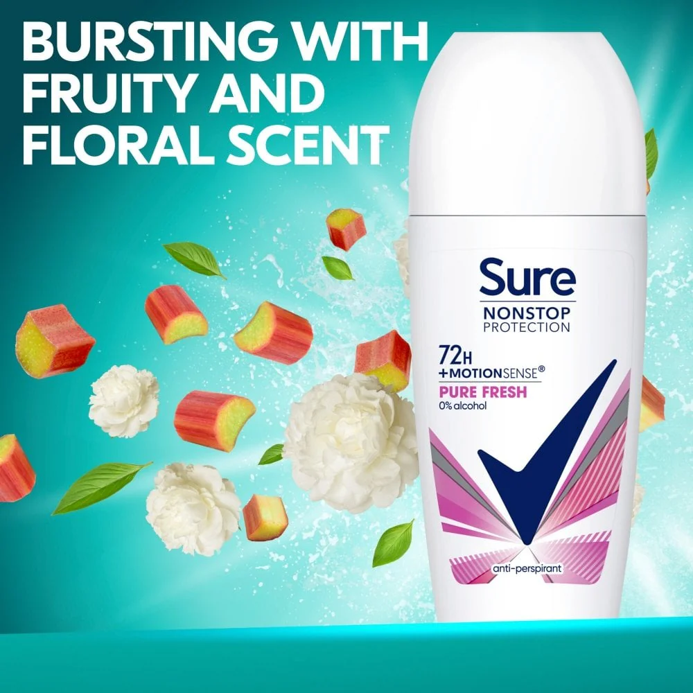 Sure Nonstop Protection 72h Pure Fresh Anti-Perspirant Deodorant Roll-On 50ml - Image 7