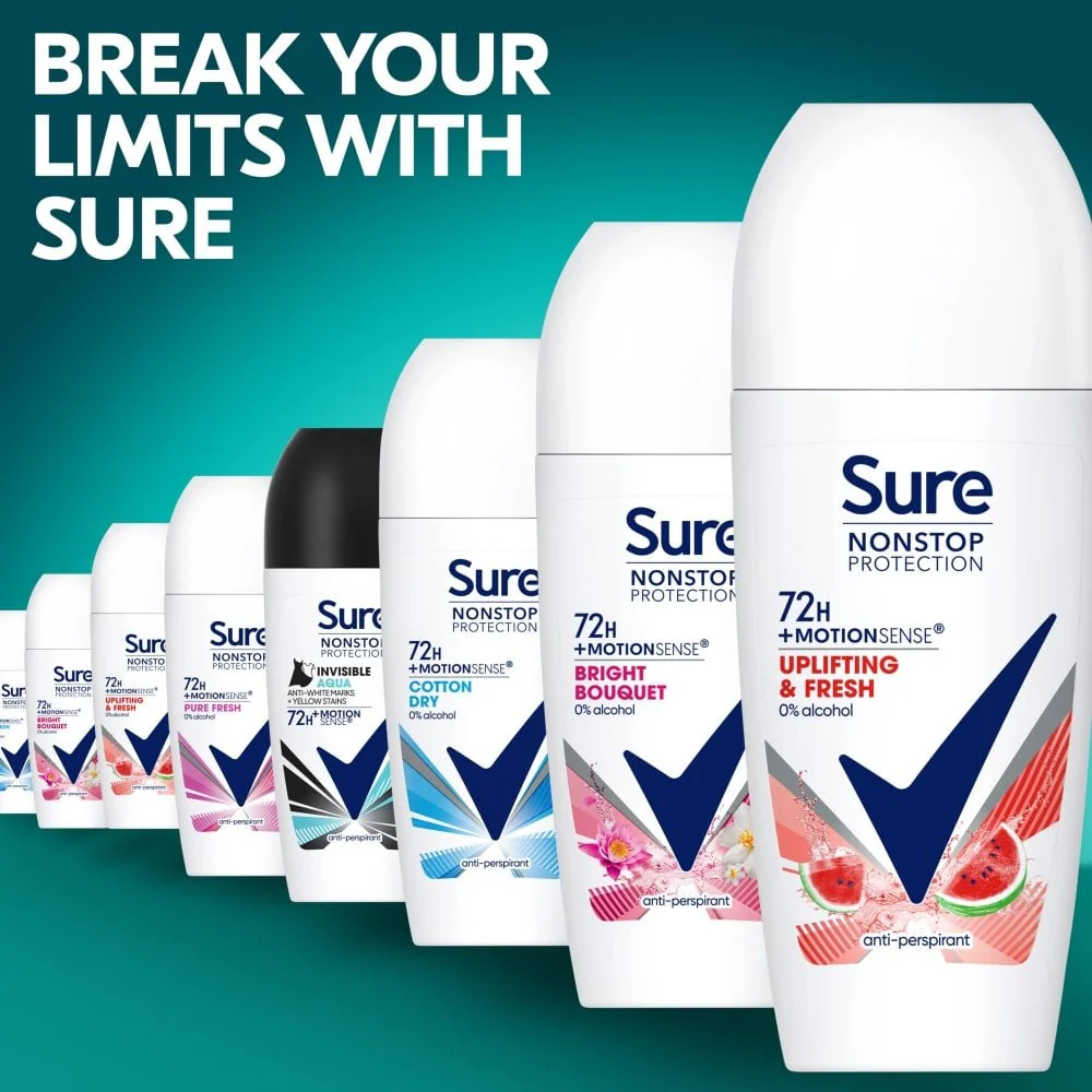 Sure Nonstop Protection 72h Uplifting & Fresh Anti-Perspirant Deodorant Roll-On 50ml - Image 6