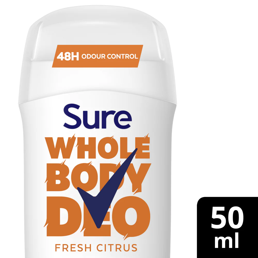 Sure Whole Body Deo 48h Fresh Citrus Deodorant Stick 50ml - Image 2