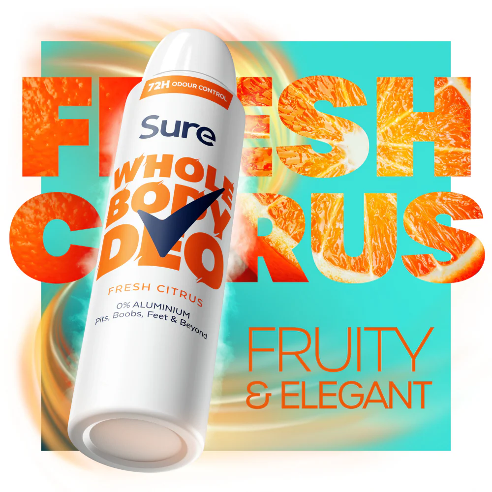 Sure Whole Body Deo 72h Fresh Citrus Deodorant Body Spray 150ml - Image 3