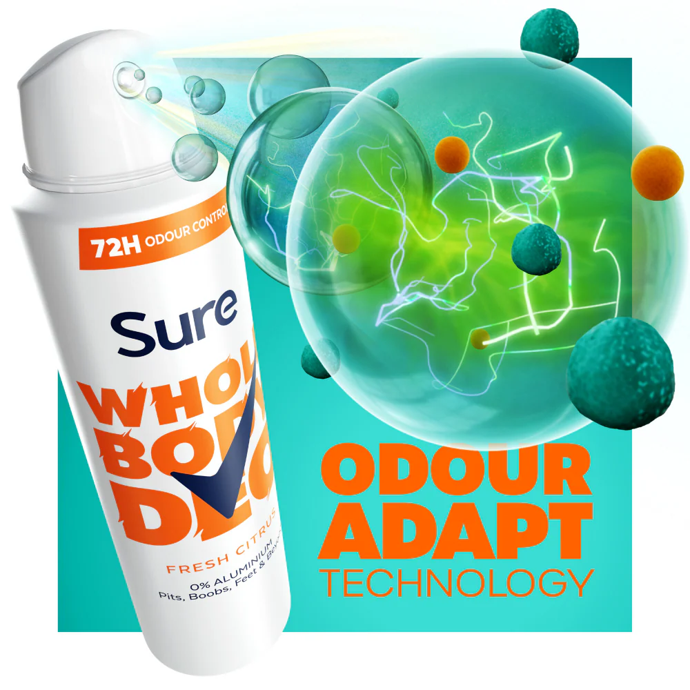 Sure Whole Body Deo 72h Fresh Citrus Deodorant Body Spray 150ml - Image 6