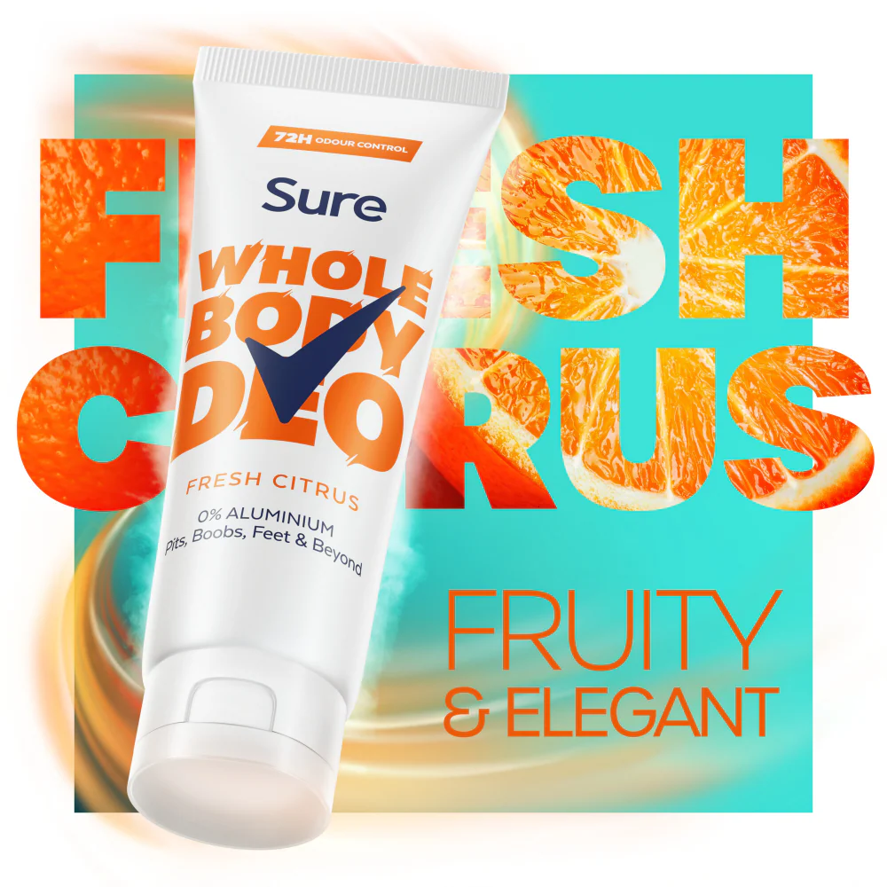 Sure Whole Body Deo 72h Fresh Citrus Deodorant Cream 75ml - Image 3