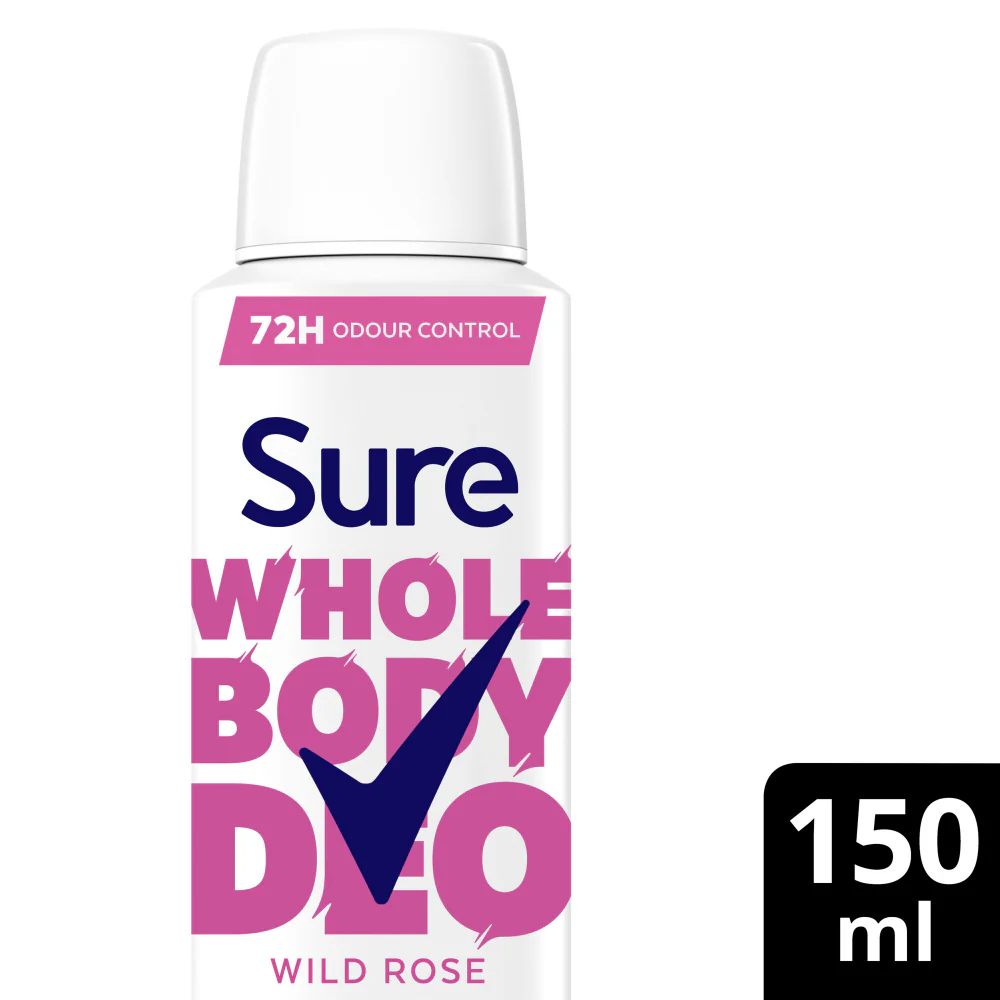Sure Whole Body Deo 72h Wild Rose Deodorant Body Spray 150ml - Image 2