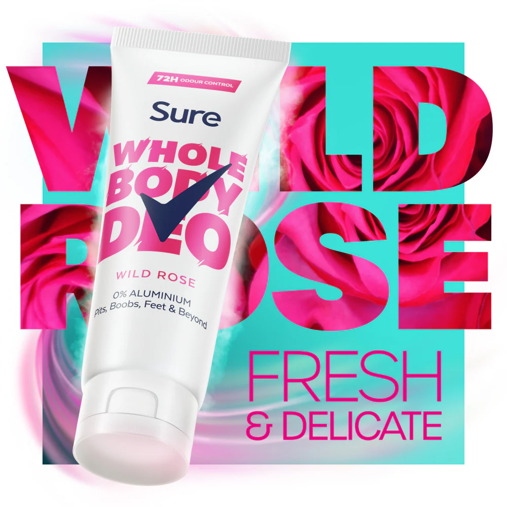 Sure Whole Body Deo 72h Wild Rose Deodorant Cream 75ml - Image 3