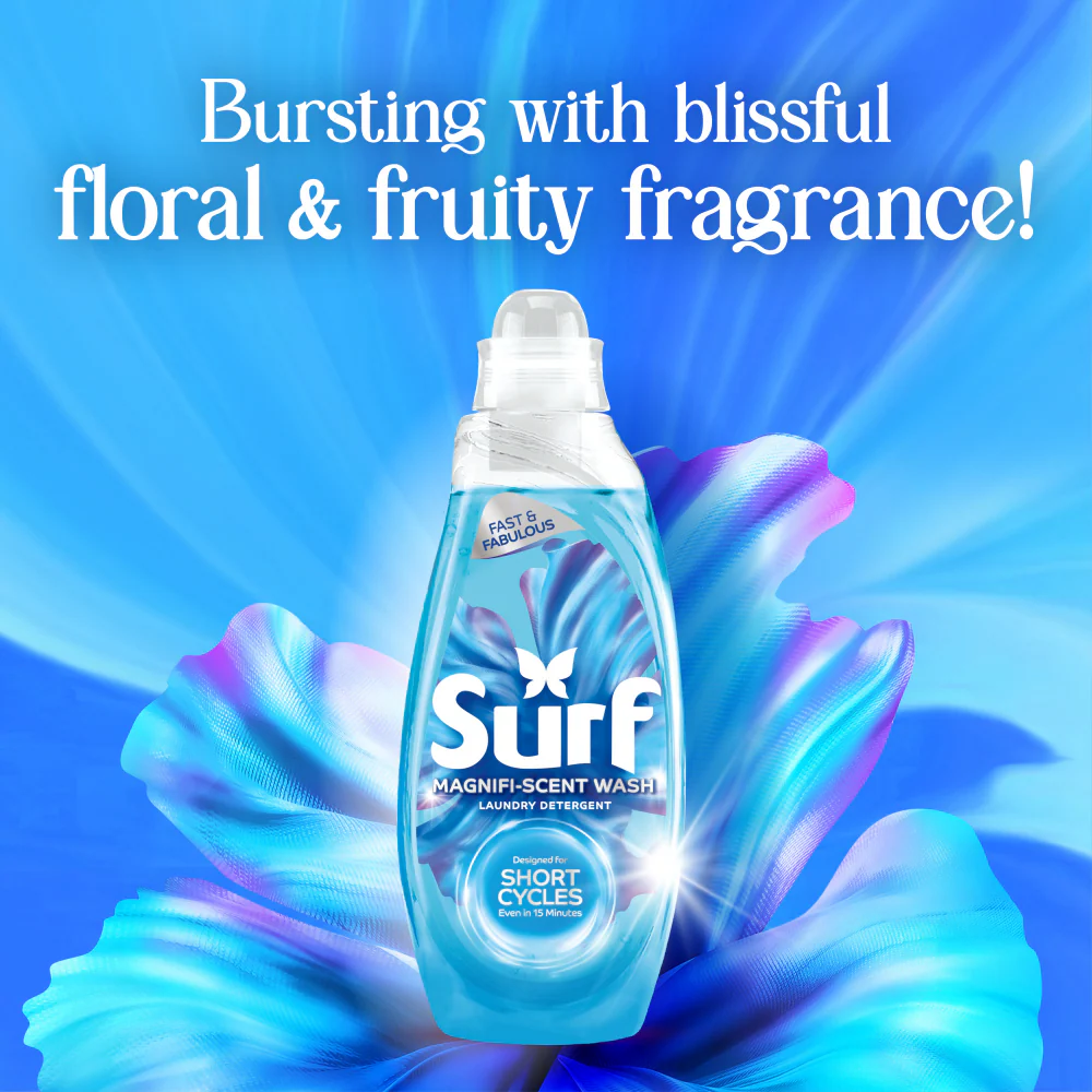 Surf Magnifi-Scent Wash Aqua Bliss Liquid Laundry Washing Detergent 31 Washes 837ml - Image 7