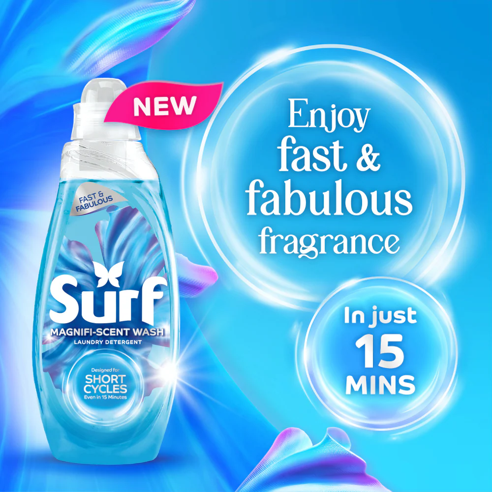 Surf Magnifi-Scent Wash Aqua Bliss Liquid Laundry Washing Detergent 55 Washes 1458ml - Image 3