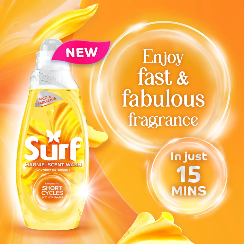 Surf Magnifi-Scent Wash Sunshine Blossom Liquid Laundry Washing Detergent 55 Washes 1485ml - Image 3