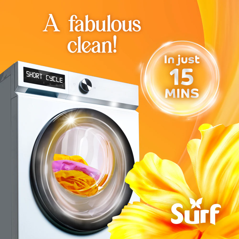 Surf Magnifi-Scent Wash Sunshine Blossom Liquid Laundry Washing Detergent 55 Washes 1485ml - Image 4