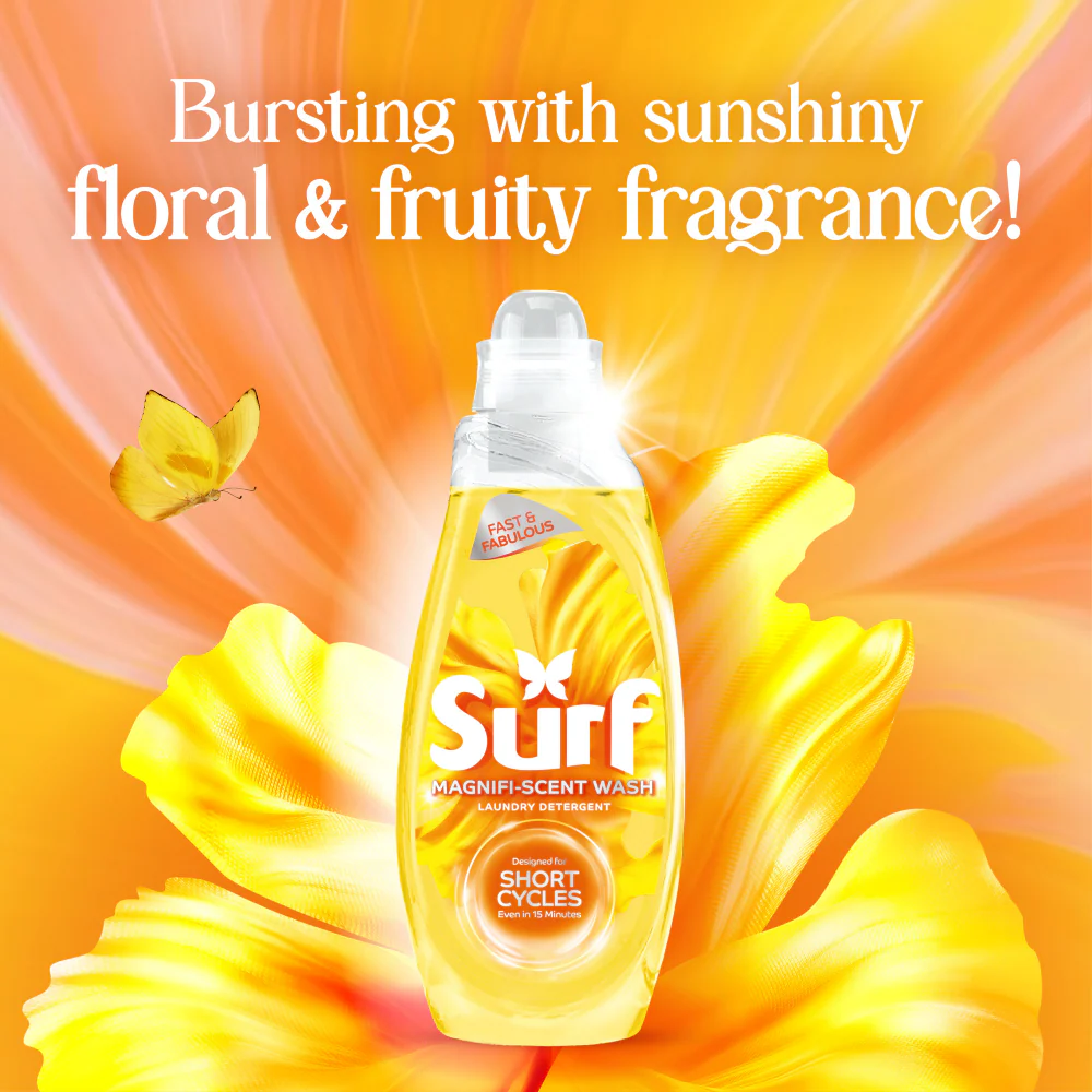 Surf Magnifi-Scent Wash Sunshine Blossom Liquid Laundry Washing Detergent 55 Washes 1485ml - Image 7