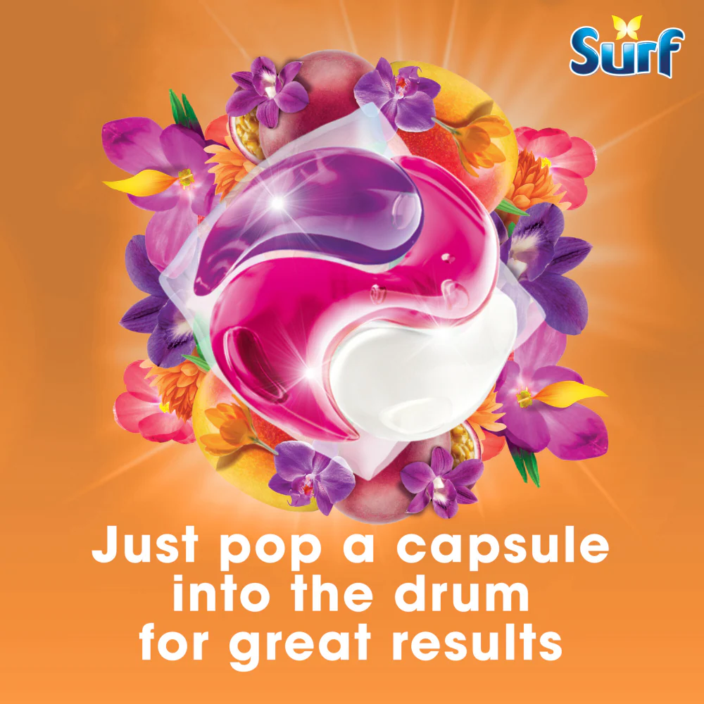 Surf Passion Bloom 3-In-1 Laundry Washing Detergent Capsules 51 Washes - Image 5