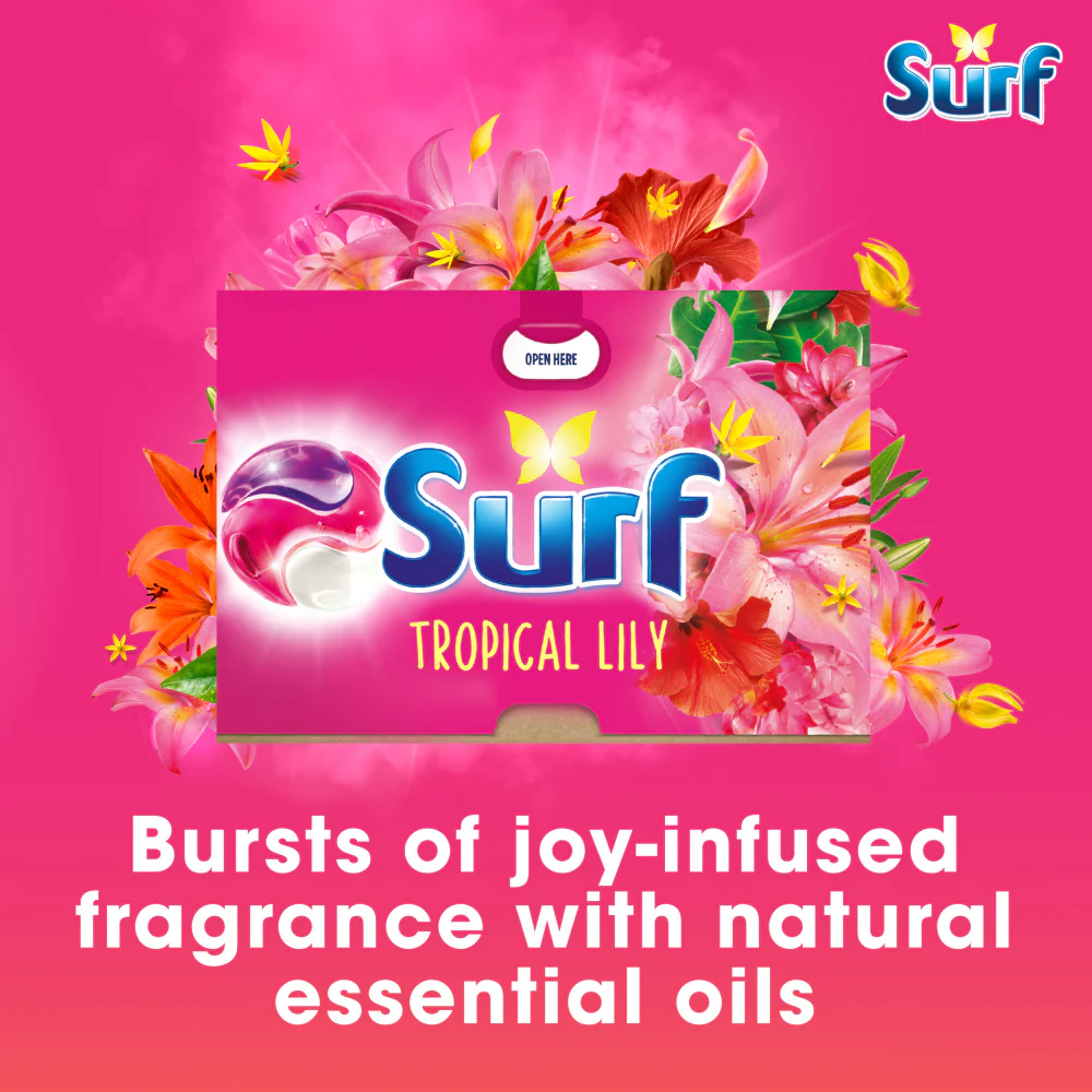 Surf Tropical Lily 3-In-1 Laundry Washing Detergent Capsules 51 Washes - Image 4