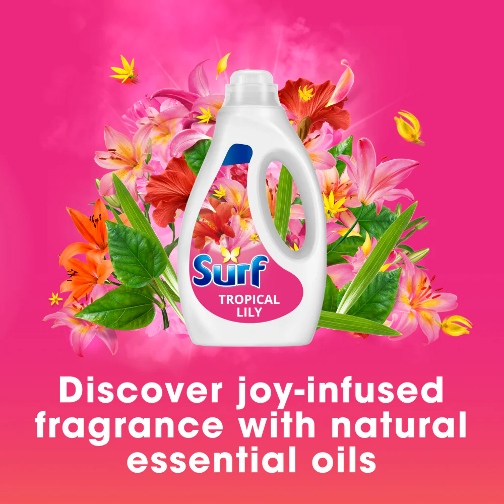 Surf Tropical Lily Concentrated Liquid Laundry Washing Detergent 44 Washes 1188ml - Image 3