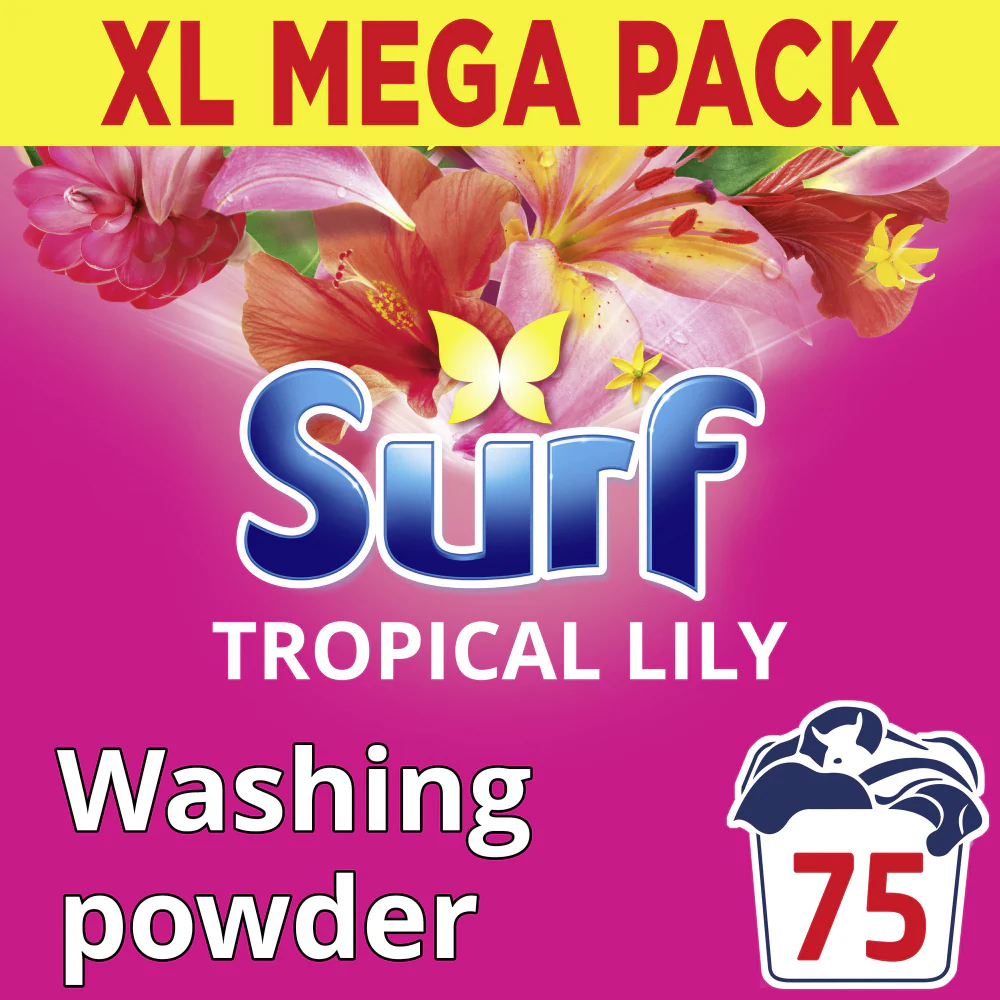 Surf Tropical Lily Powder Laundry Washing Detergent 75 Washes 3750g - Image 2