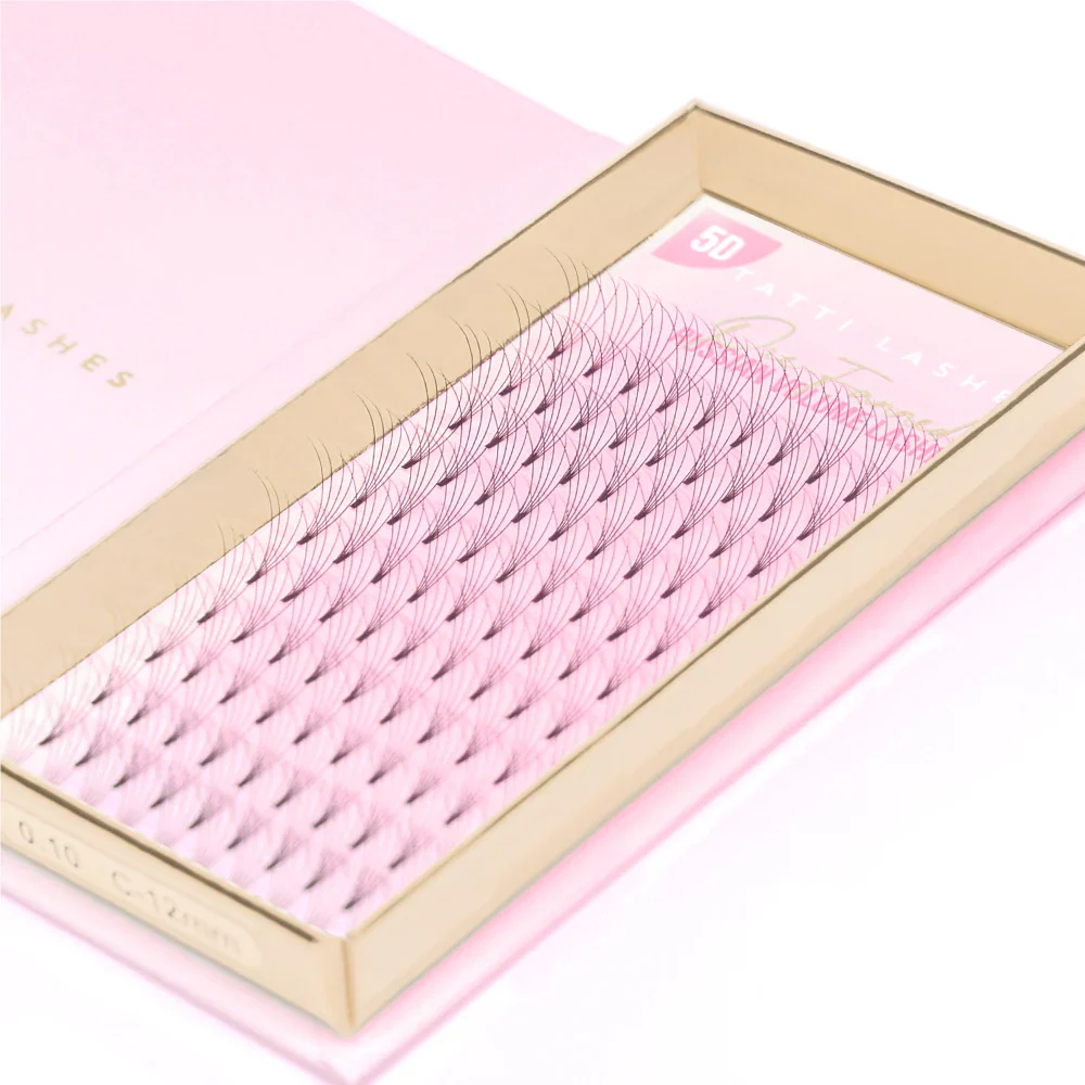Tatti Lashes 12mm D Curl Pre-Fanned Russian Volume 5D Individual Lashes Black - Image 4
