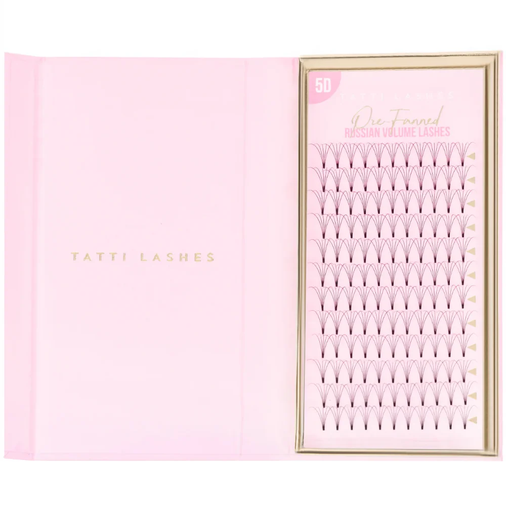 Tatti Lashes 15mm C Curl Pre-Fanned Russian Volume 5D Individual Lashes Black - Image 3
