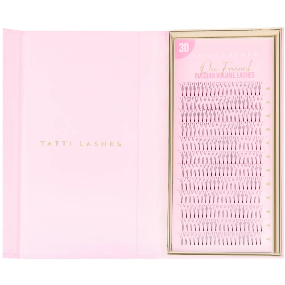 Tatti Lashes 16mm D Curl Pre-Fanned Russian Volume 3D Individual Lashes Black - Image 2