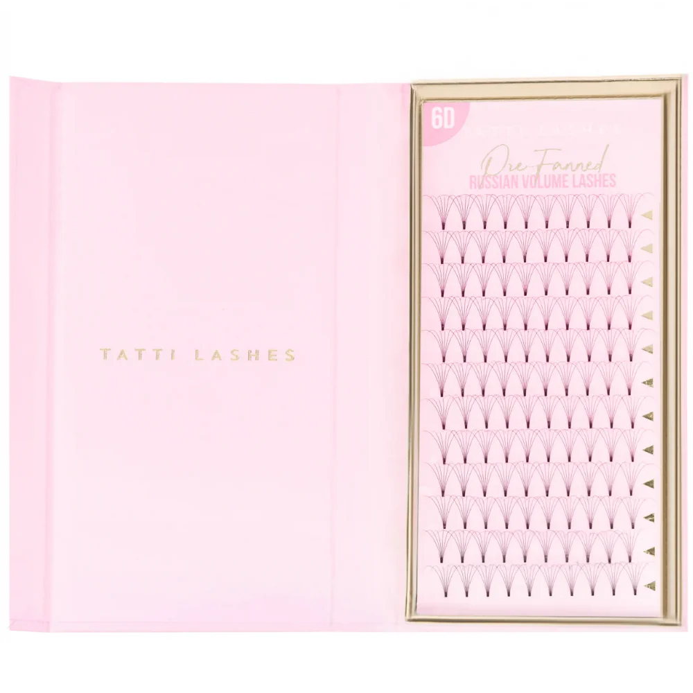 Tatti Lashes 9mm C Curl Pre-Fanned Russian Volume 6D Individual Lashes Black - Image 2