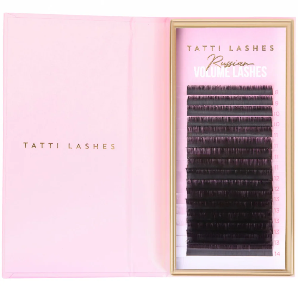 Tatti Lashes Mixed Length D Curl 0.03 Russian Volume Individual Lashes Black - Image 2