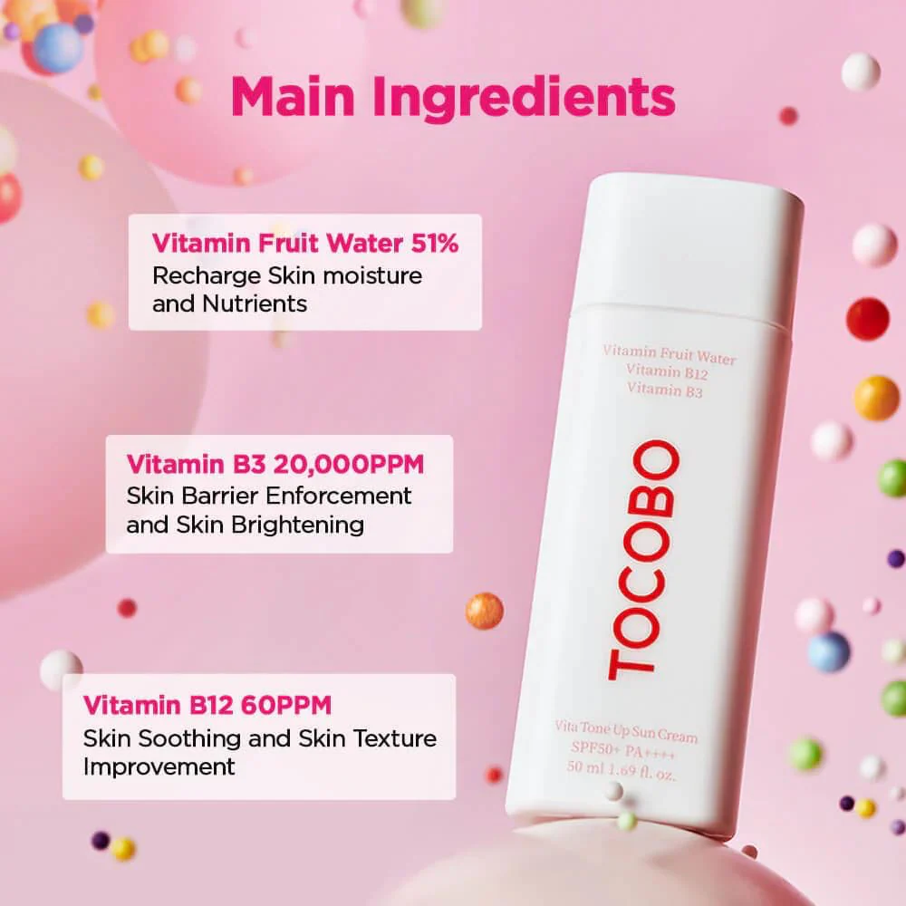 Tocobo Vita Tone Up Sun Cream PA++++ SPF50+ 50ml - Image 5