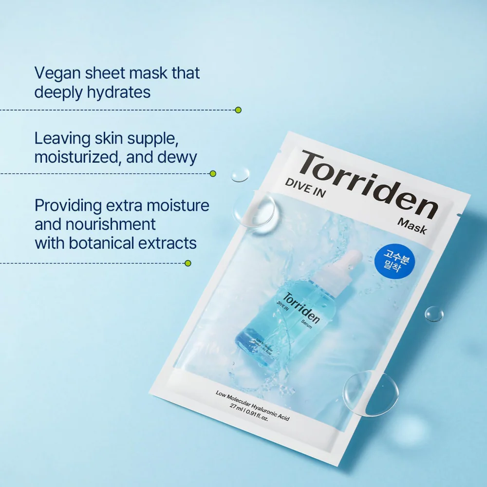 Torriden Dive-In Low Molecular Hyaluronic Acid Sheet Masks x10 - Image 3