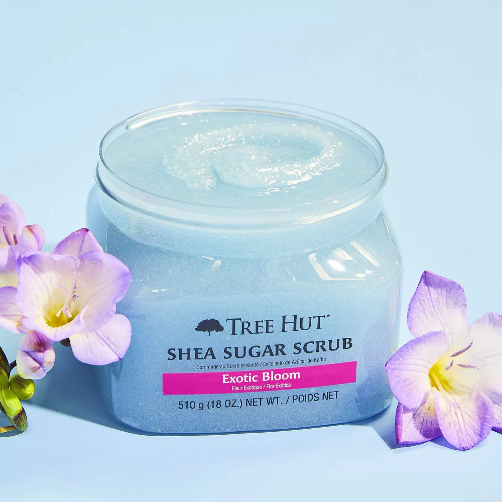 Tree Hut Shea Sugar Scrub Exotic Bloom 510g - Image 3