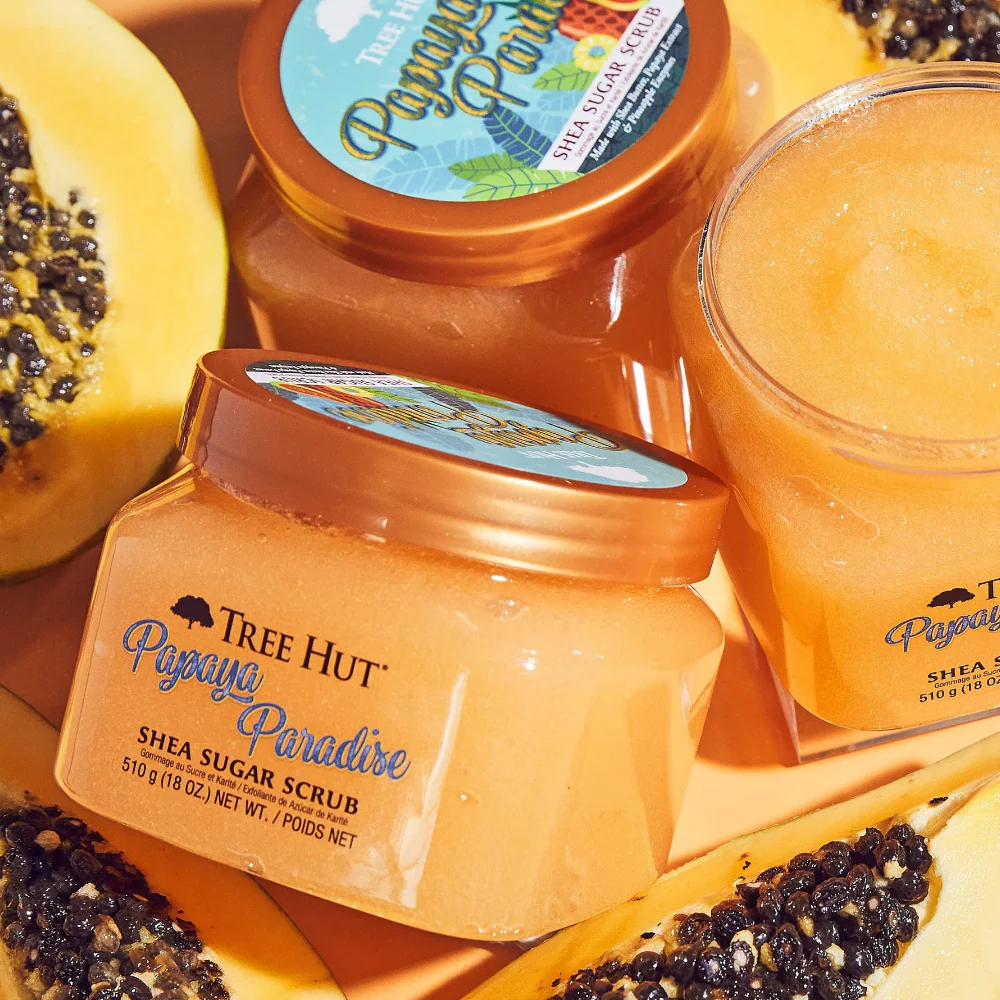 Tree Hut Shea Sugar Scrub Papaya Paradise 510g - Image 3