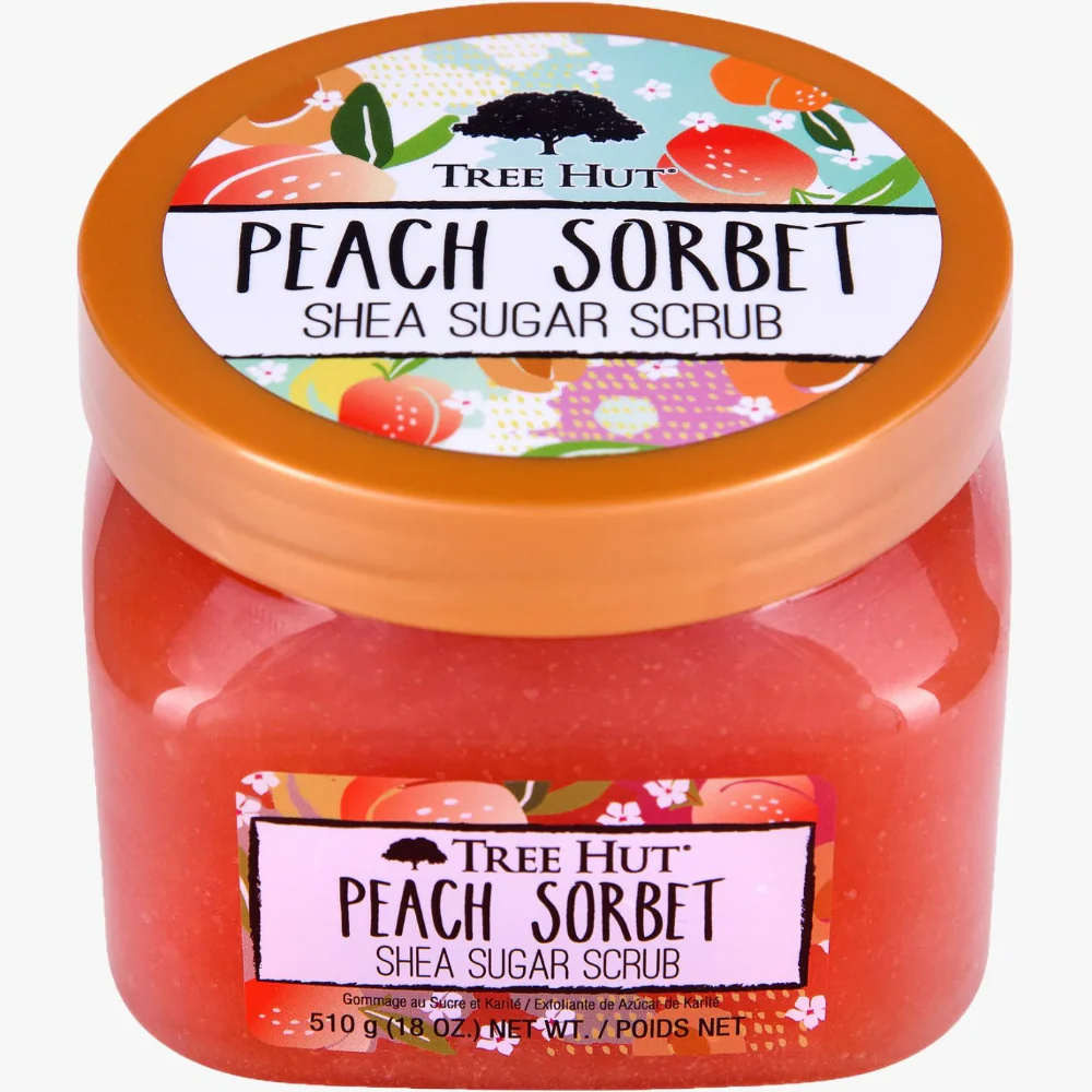 Tree Hut Shea Sugar Scrub Peach Sorbet 510g - Image 2