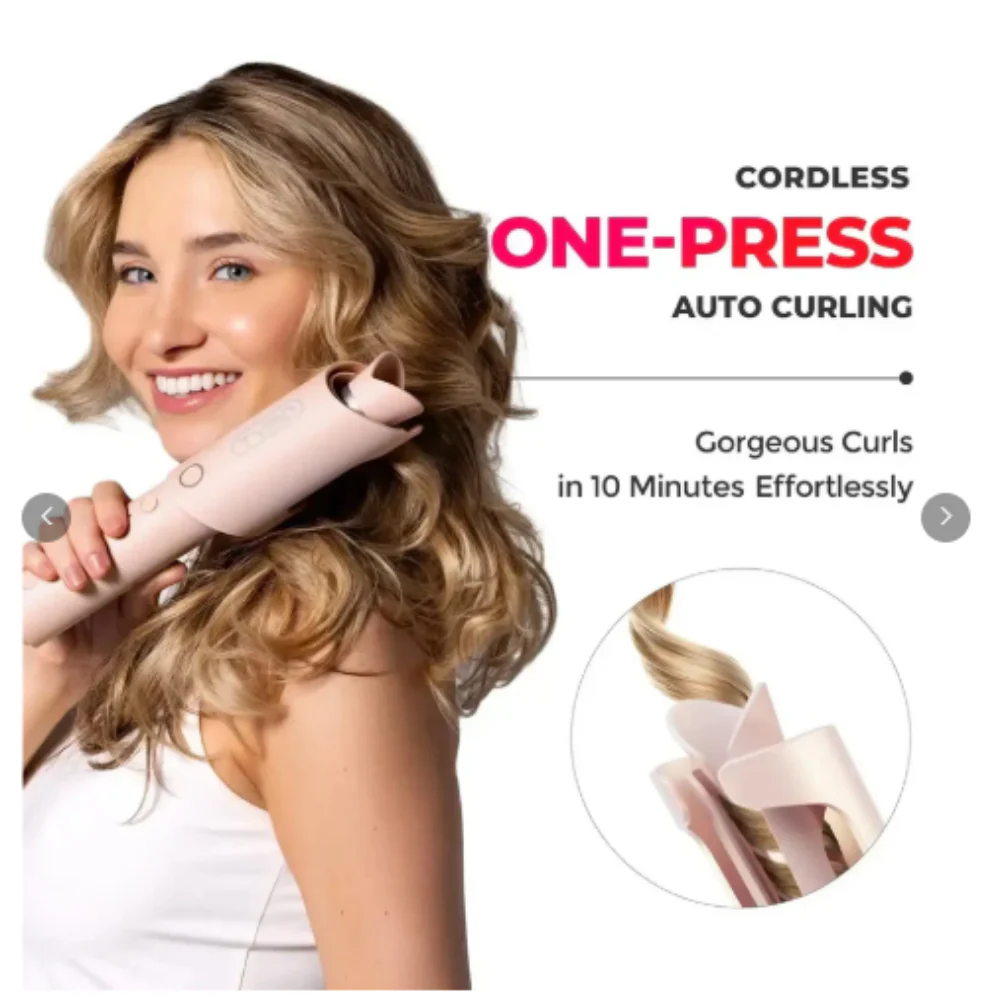 TYMO Curlgo Cordless Auto Curling Iron Rose Gold - Image 4