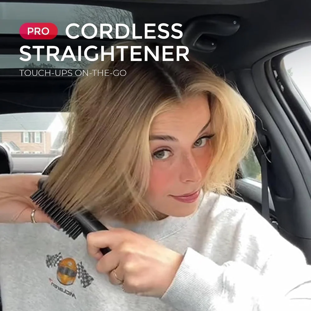 TYMO Porta Pro Cordless Hair Straightening Brush Black - Image 6