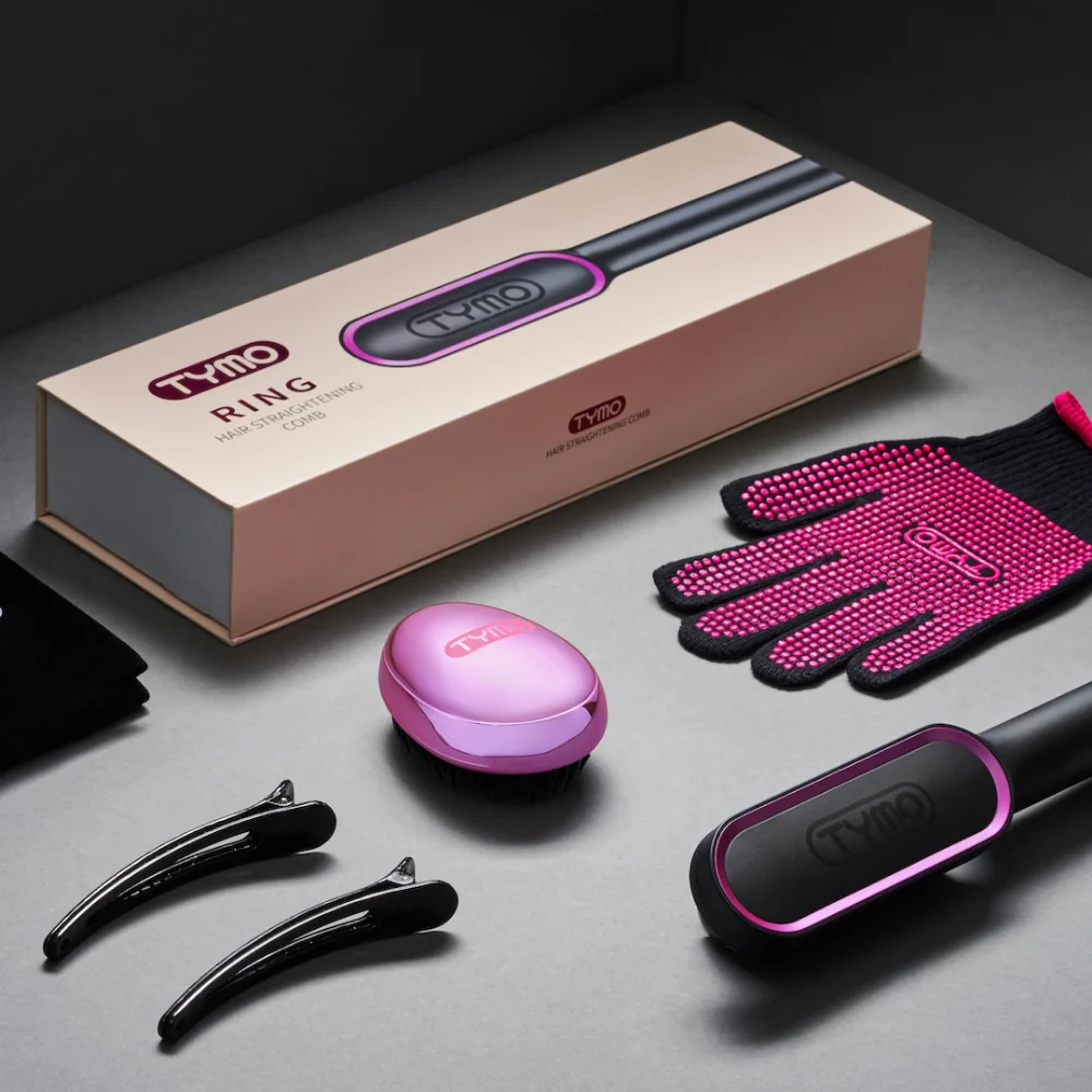 TYMO Ring Hair Straightening Comb Black - Image 7