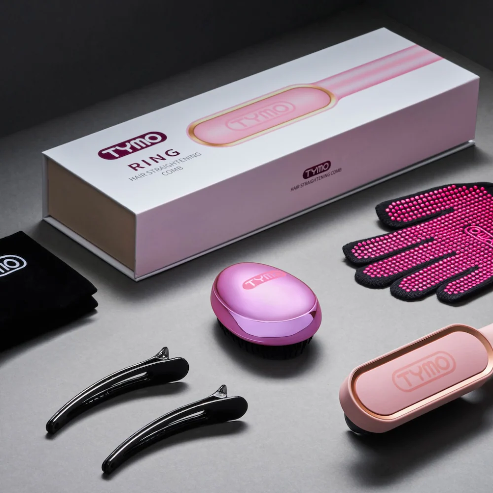 TYMO Ring Hair Straightening Comb Pink - Image 7