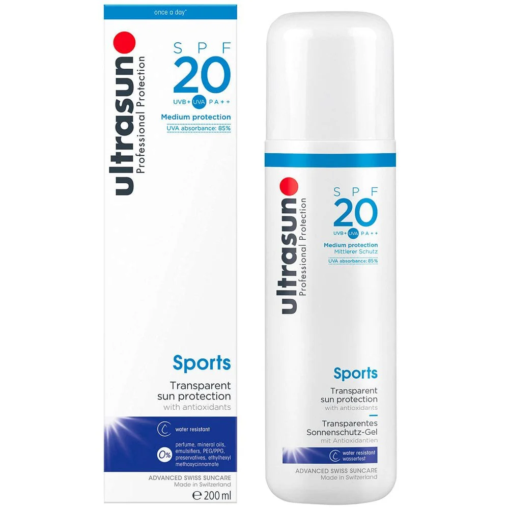 Ultrasun Sports Transparent Sun Protection Gel PA++ SPF20 200ml - Image 2