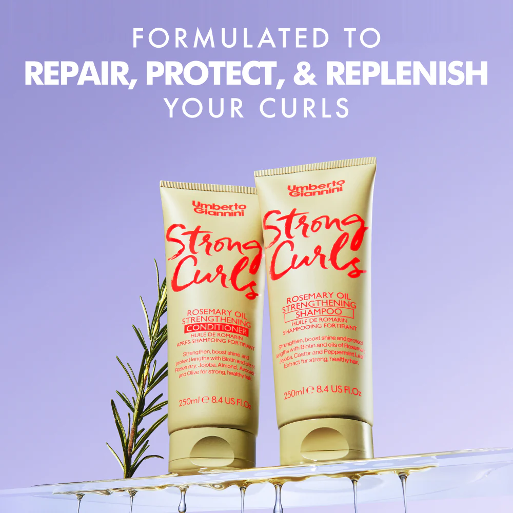 Umberto Giannini Strong Curls Rosemary Oil Strengthening Conditioner 250ml - Image 3