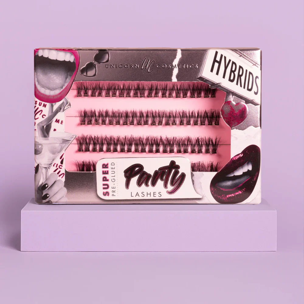 Unicorn Cosmetics HYBRIDS Super Pre-Glued Party Lashes - Image 4