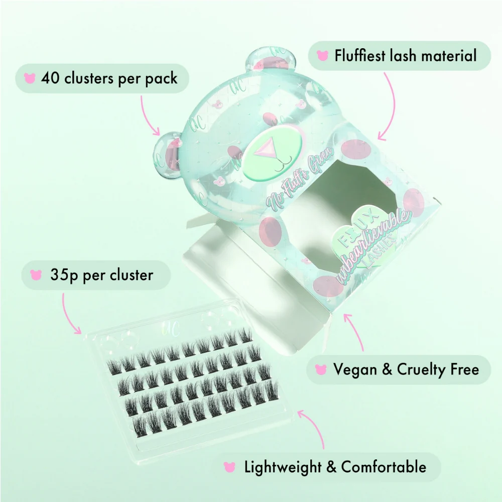 Unicorn Cosmetics No Fluffs Given Unbearlievable DIY Individual Lash Clusters Black - Image 3