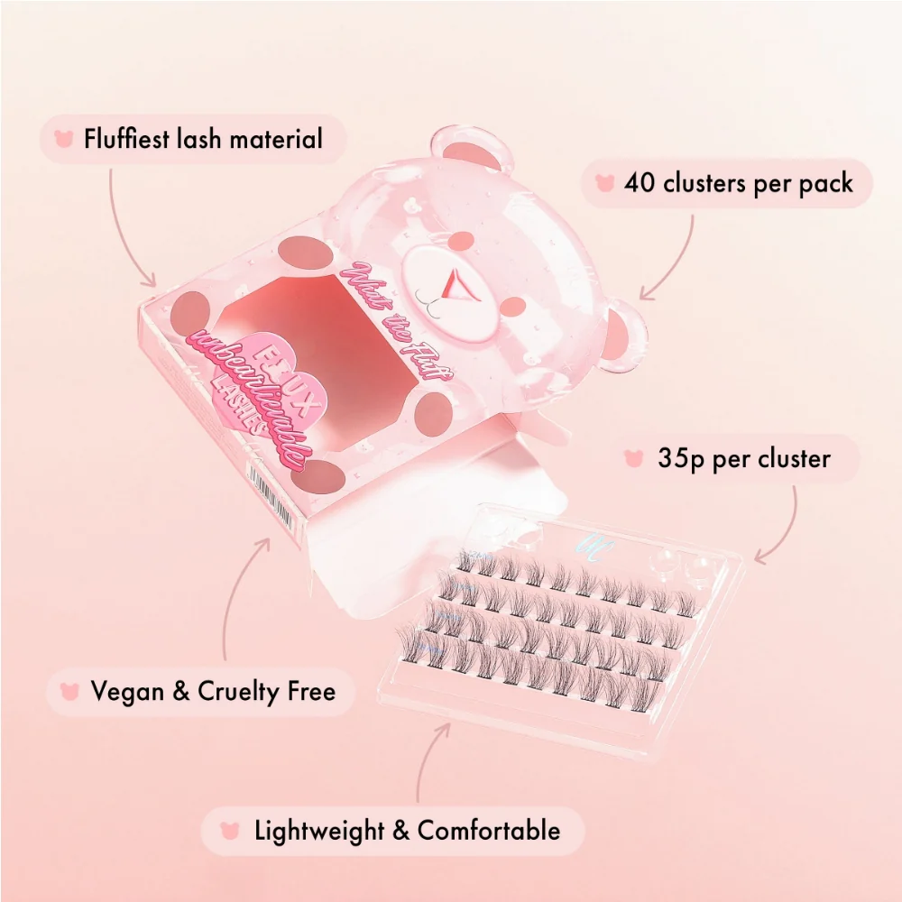 Unicorn Cosmetics What The Fluff Up Unbearlievable DIY Individual Lash Clusters Black - Image 3