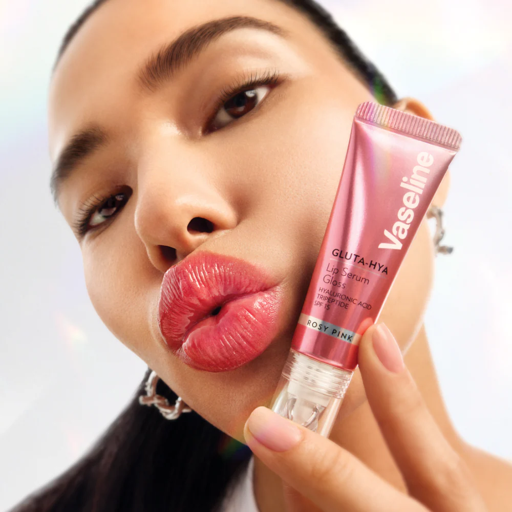 Vaseline Gluta-Hya Lip Serum Gloss Rosy Pink 10ml - Image 3