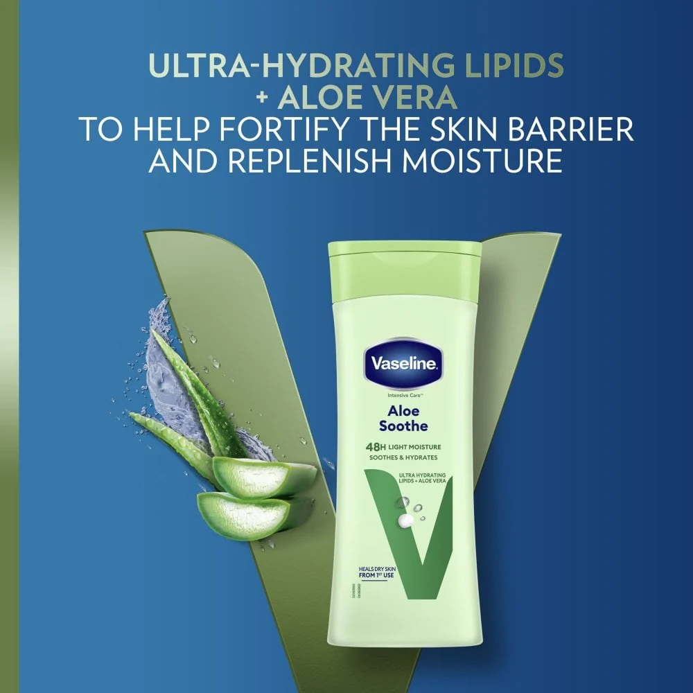 Vaseline Intensive Care 48h Light Moisture Aloe Soothe Body Lotion 400ml - Image 4