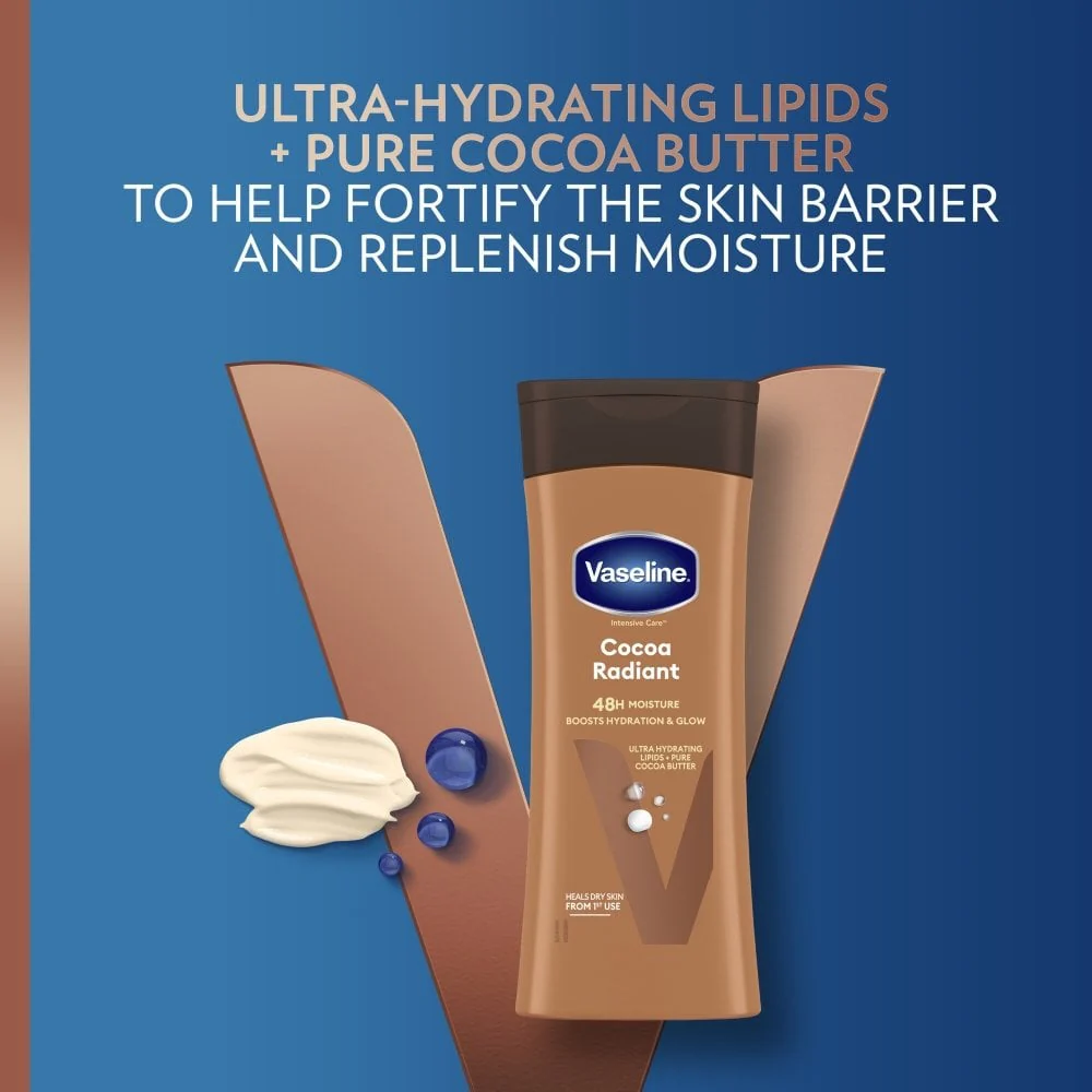 Vaseline Intensive Care 48h Moisture Cocoa Radiant Body Lotion 400ml - Image 3