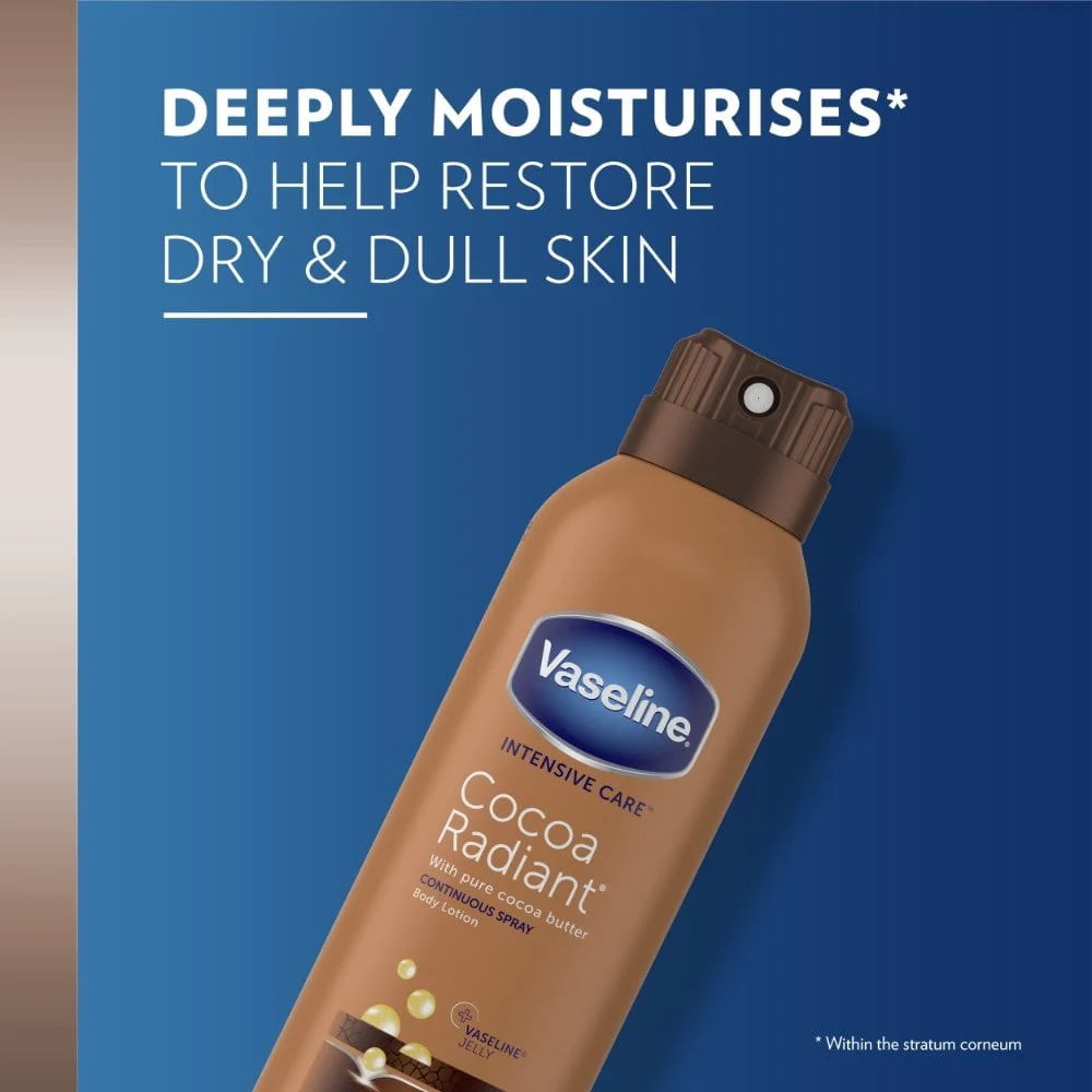 Vaseline Intensive Care Cocoa Radiant Continuous Spray Body Lotion 190ml - Image 2