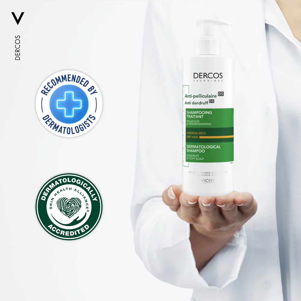Vichy Dercos Anti-Dandruff DS Dermatological Shampoo For Normal To Oily Hair 390ml - Image 6